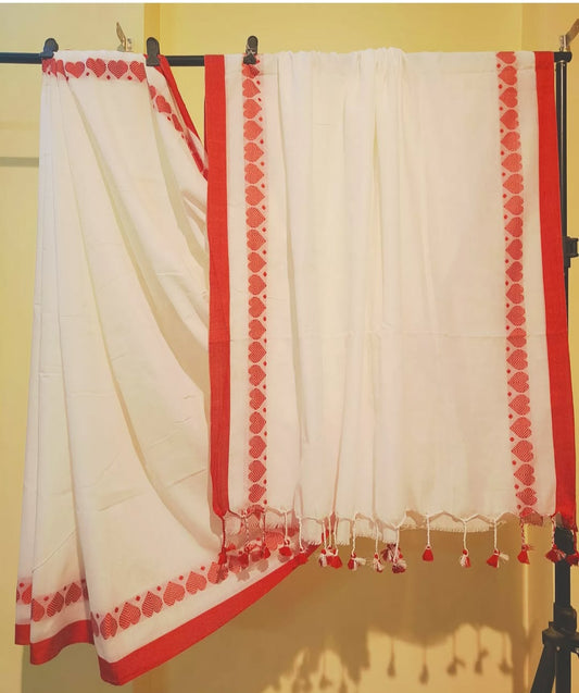 Cotton Saree - Sada Lal Paar