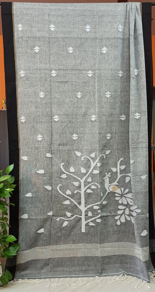 Pure Cotton Handloom Jamdani Sari