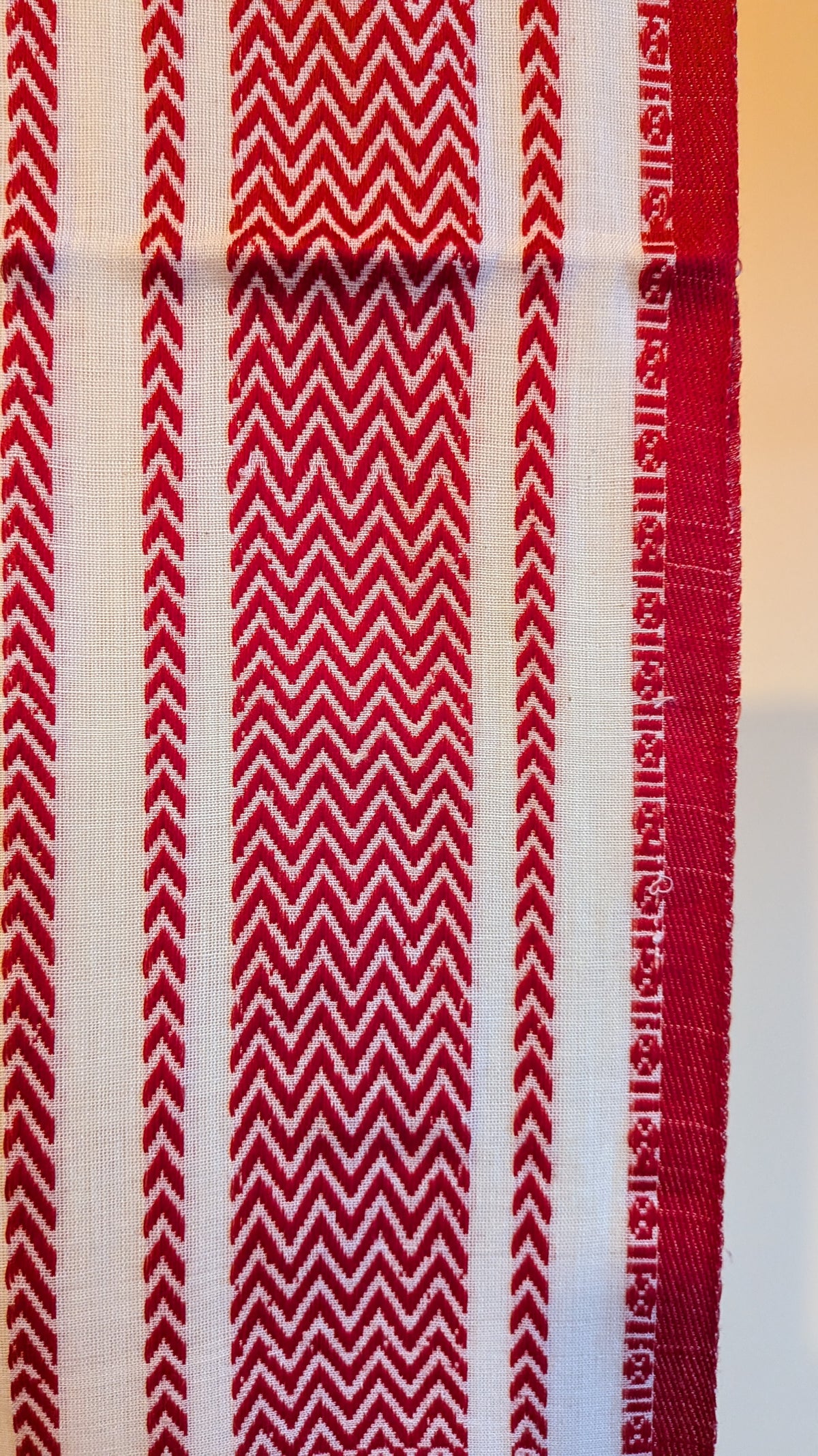 Sada Lal Paar Saree - Striped