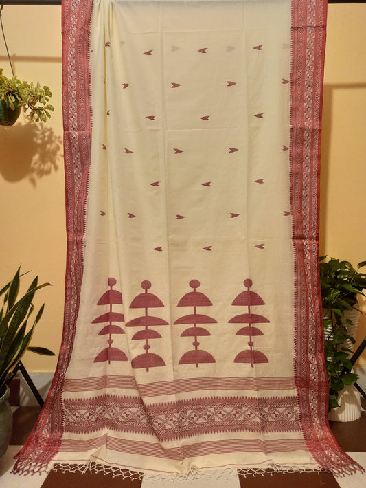 Pure Cotton Sada Lal Paar