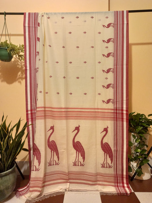 Sada Lal Paar Cotton Saree