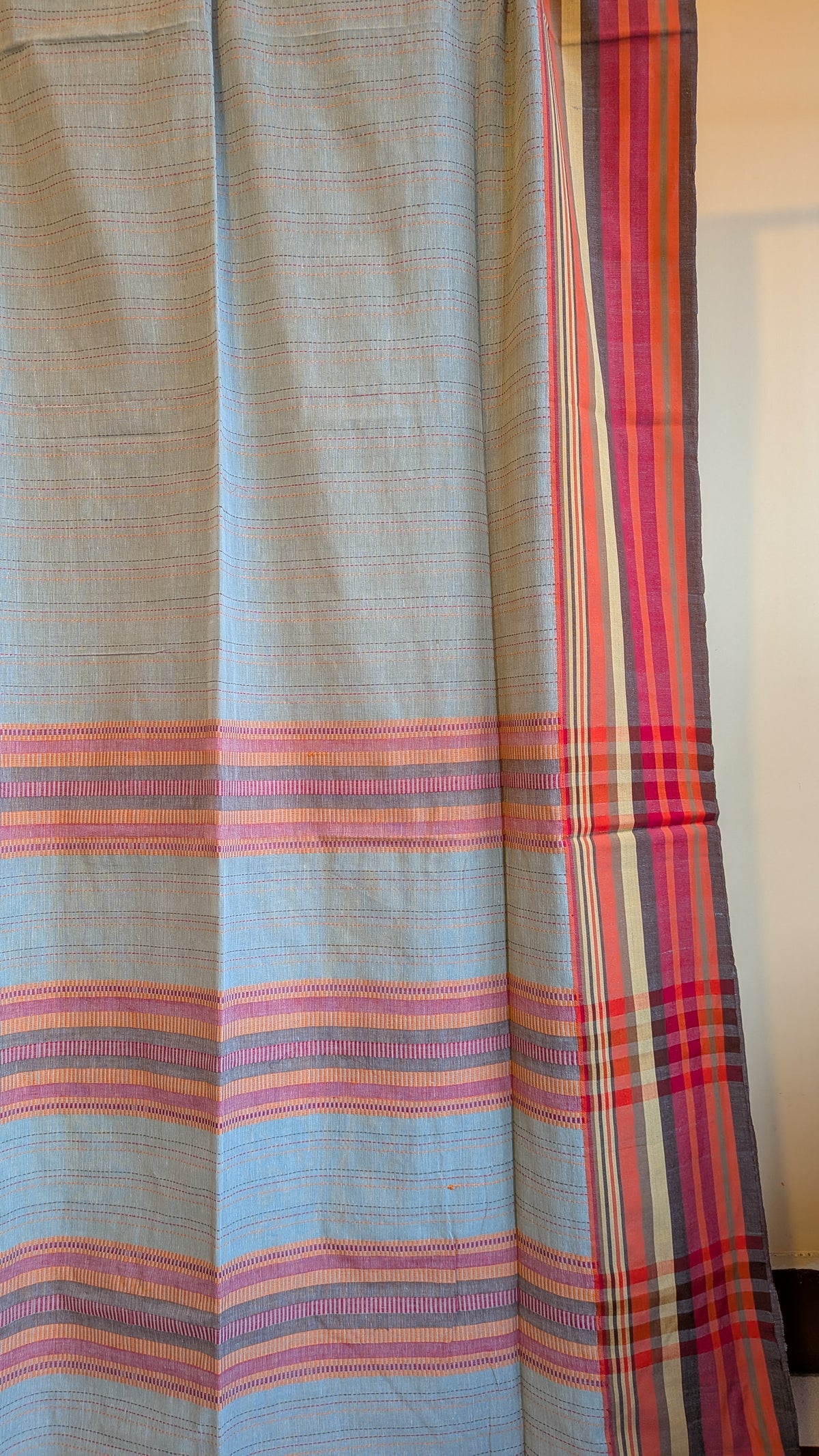 Cotton Handloom Saree with Threadwork.