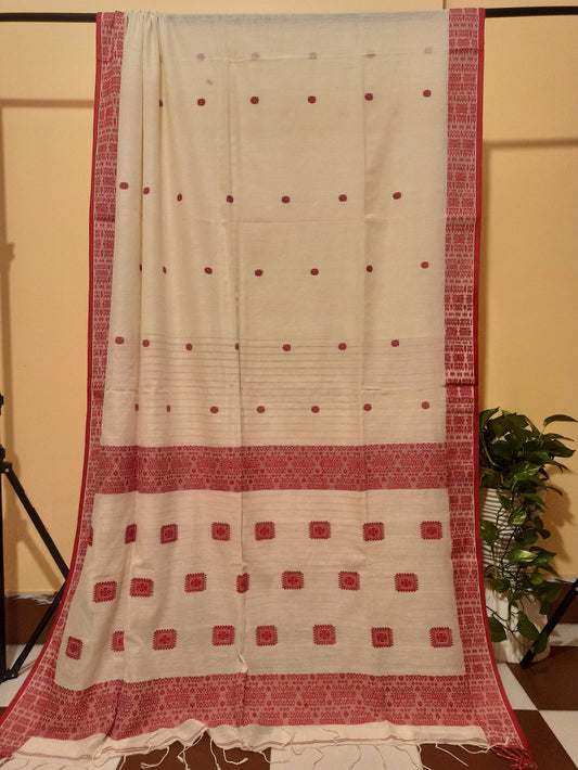 Sada Lal Paar Cotton Saree